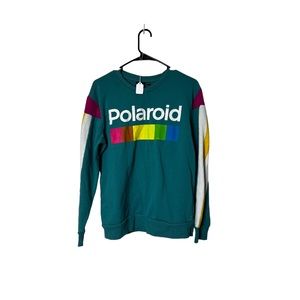 Size M polaroid teal crewneck